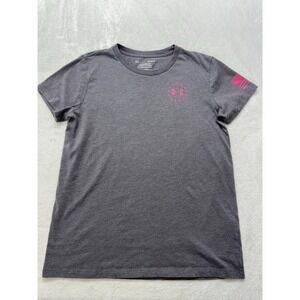 Under Armour Women's Gray Pink Medium MD American Freedom Classic Tee